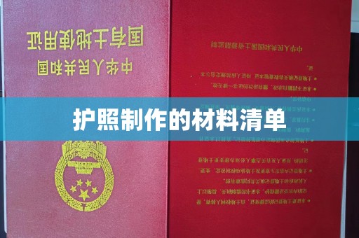 汕尾护照制作的材料清单