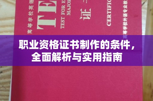汕尾职业资格证书制作的条件，全面解析与实用指南